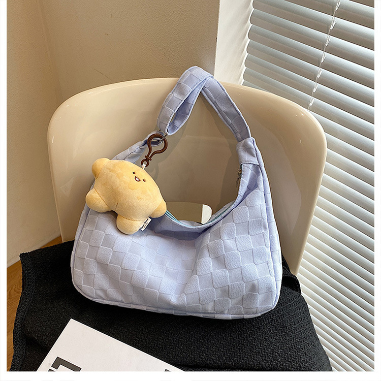 Ženska torba za ramena, dumpling oblik, gradski stil, velika kapaciteta, pliš materijal