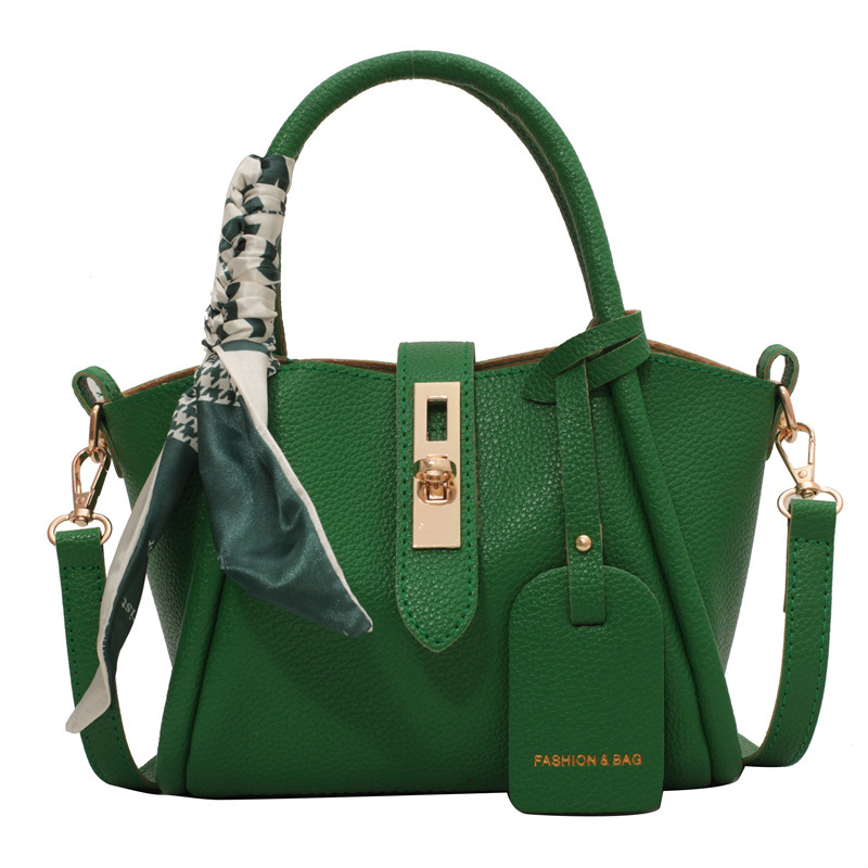 PU kožna torba Mother-in-Law Crossbody Bucket Bag, velika kapaciteta, vodoravni kvadratni oblik, zaključavanje na ključ