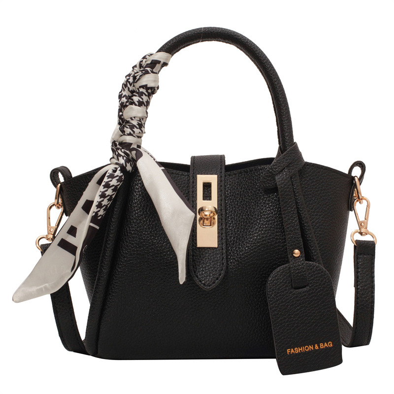 PU kožna torba Mother-in-Law Crossbody Bucket Bag, velika kapaciteta, vodoravni kvadratni oblik, zaključavanje na ključ