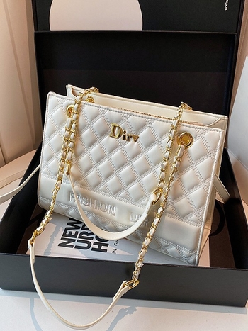 Unisex torba s lancem, kvilt PU, horizontalni kvadratni oblik, zatvarač