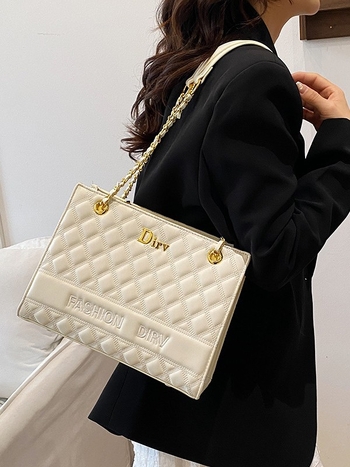 Unisex torba s lancem, kvilt PU, horizontalni kvadratni oblik, zatvarač
