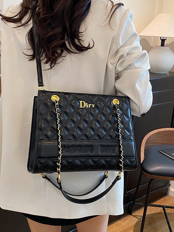 Unisex torba s lancem, kvilt PU, horizontalni kvadratni oblik, zatvarač