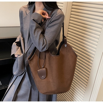 Ženska torba preko ramena od Deerskin kože, horizontalnog kvadratnog oblika, PU podstava, zatvarač, laminirani unutarnji džep