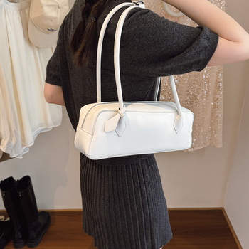 Geantă de subraț pentru femei, material PU, fermoar, căptușă poliester, buzunar pentru telefon, curea single, formă dreaptă orizontal, stil urban, vara 2025