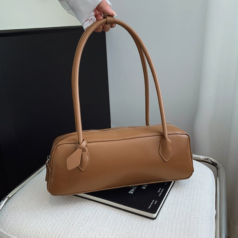 Geantă de subraț pentru femei, material PU, fermoar, căptușă poliester, buzunar pentru telefon, curea single, formă dreaptă orizontal, stil urban, vara 2025