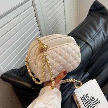 Crossbody torbica s dijamantnim šivanjem, poliester, PU podstava, zatvarač, cyber-funkcionalni stil, za slobodno vrijeme