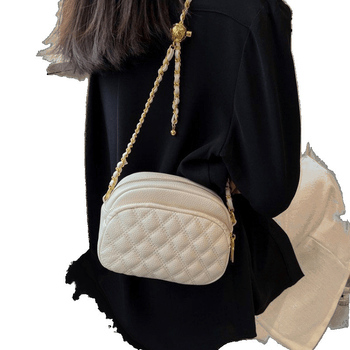 Crossbody torbica s dijamantnim šivanjem, poliester, PU podstava, zatvarač, cyber-funkcionalni stil, za slobodno vrijeme