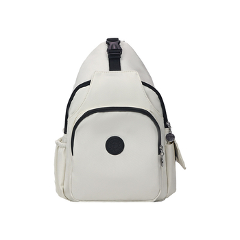 Rucsac din nylon în stil street cu capac, geantă crossbody din formă de dumpling, închidere cu fermoar, căptușeală poliester, buzunar pentru telefon