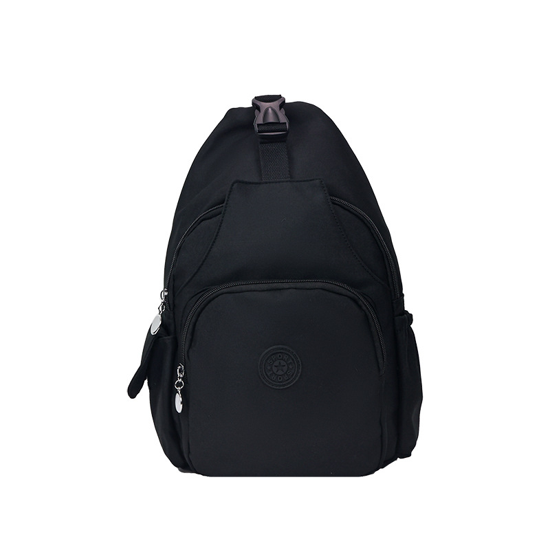 Rucsac din nylon în stil street cu capac, geantă crossbody din formă de dumpling, închidere cu fermoar, căptușeală poliester, buzunar pentru telefon