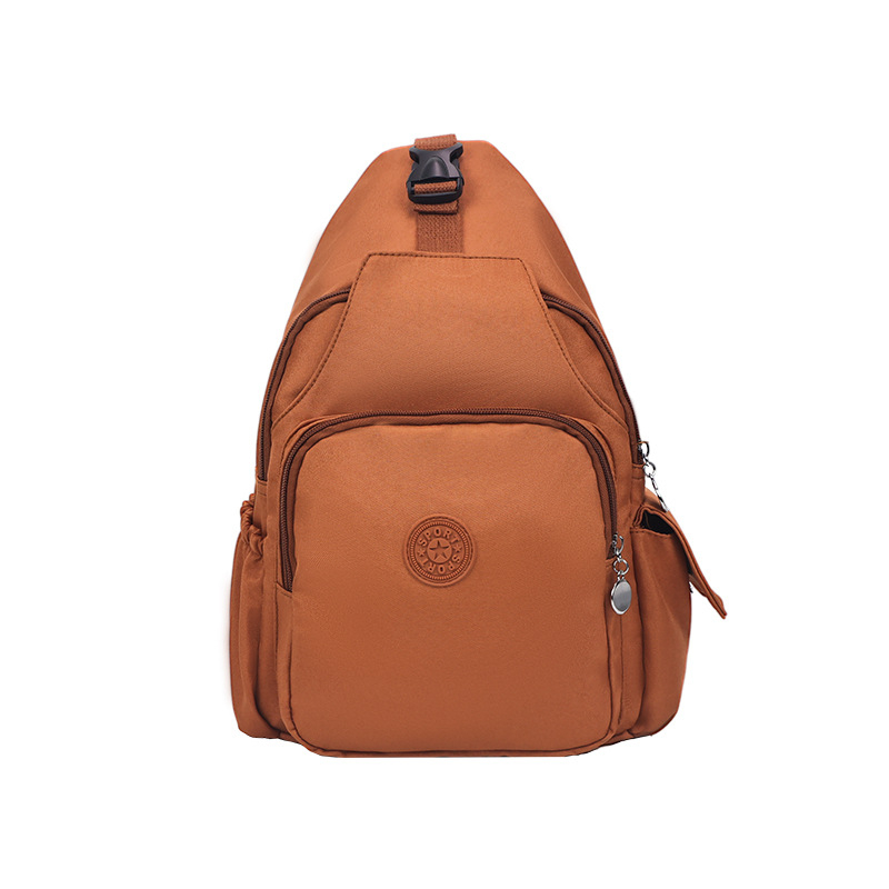 Rucsac din nylon în stil street cu capac, geantă crossbody din formă de dumpling, închidere cu fermoar, căptușeală poliester, buzunar pentru telefon