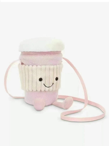 Pluš kartun messenger torba, cilindričnog oblika, zatvarač, vanjski poklopac, jedan remen