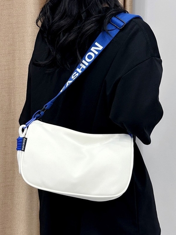 Geantă crossbody din pânză impermeabilă, stil Dumpling, pentru femei, capacitate mare, închidere cu fermoar, căptușeală poliester-cotton