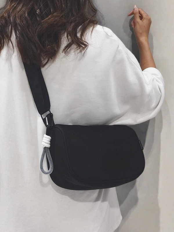 Geantă crossbody din pânză impermeabilă, stil Dumpling, pentru femei, capacitate mare, închidere cu fermoar, căptușeală poliester-cotton