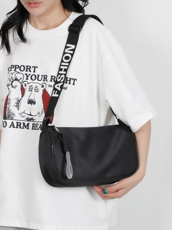 Geantă crossbody din pânză impermeabilă, stil Dumpling, pentru femei, capacitate mare, închidere cu fermoar, căptușeală poliester-cotton