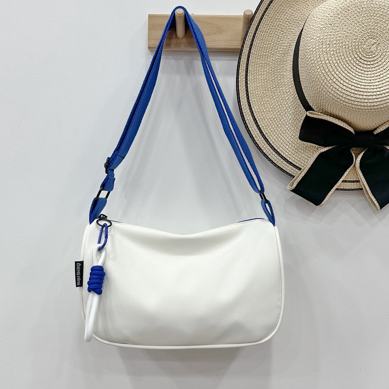 Geantă crossbody din pânză impermeabilă, stil Dumpling, pentru femei, capacitate mare, închidere cu fermoar, căptușeală poliester-cotton