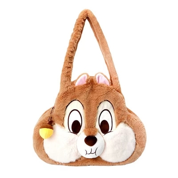 Geantă tote din pluș, formă rotundă, închidere cu fermoar, căptușeală poliester, buzunar cu fermoar