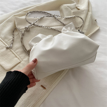 Geantă bucket texturată pentru femei, material PU, stil stradal, deschidere cu bandă, căptușeală poliester