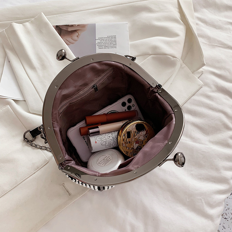 Genți de umăr pentru femei cu cristale, PU material, formă orizontală pătrată, închidere cu lacăt, căptușeală din poliester, buzunar pentru telefon