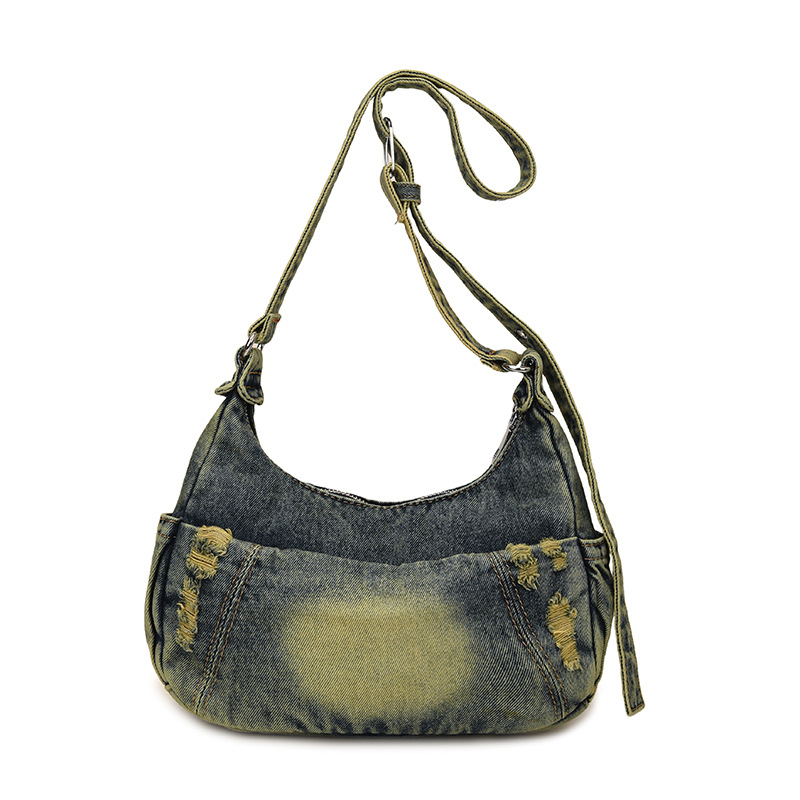 Ženska denim torba preko ramena, 2025 nova moda, dumpling-stil crossbody, svakodnevna torba