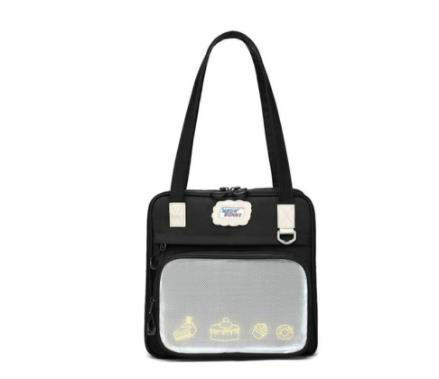 Auduma crossbody skolas soma, ietilpība 36-55 L, der 9 collu klēpjdatoram, izliektā pleca siksna, ielas stils