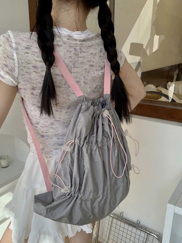 Unisex ikdienas šņorētā mugursoma, 20–35L, 14 collu klēpjdators, audums, pilsētas stils brīvā laika ceļojumiem