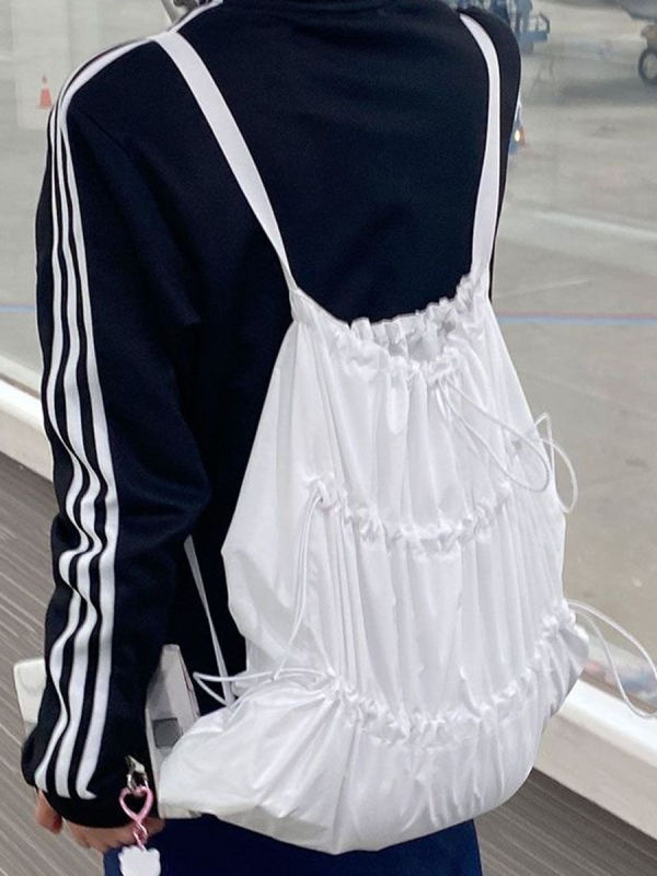 Unisex ikdienas šņorētā mugursoma, 20–35L, 14 collu klēpjdators, audums, pilsētas stils brīvā laika ceļojumiem