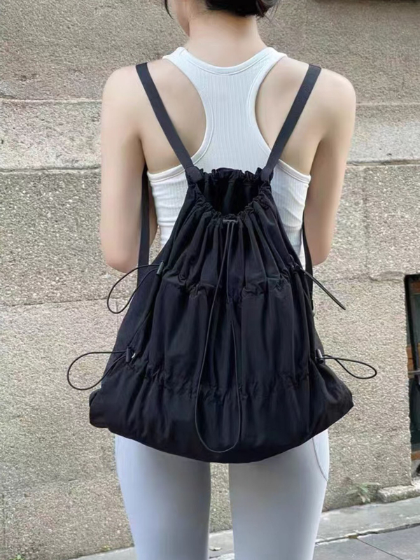 Unisex ikdienas šņorētā mugursoma, 20–35L, 14 collu klēpjdators, audums, pilsētas stils brīvā laika ceļojumiem