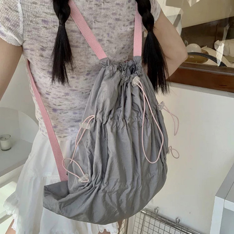 Unisex ikdienas šņorētā mugursoma, 20–35L, 14 collu klēpjdators, audums, pilsētas stils brīvā laika ceļojumiem