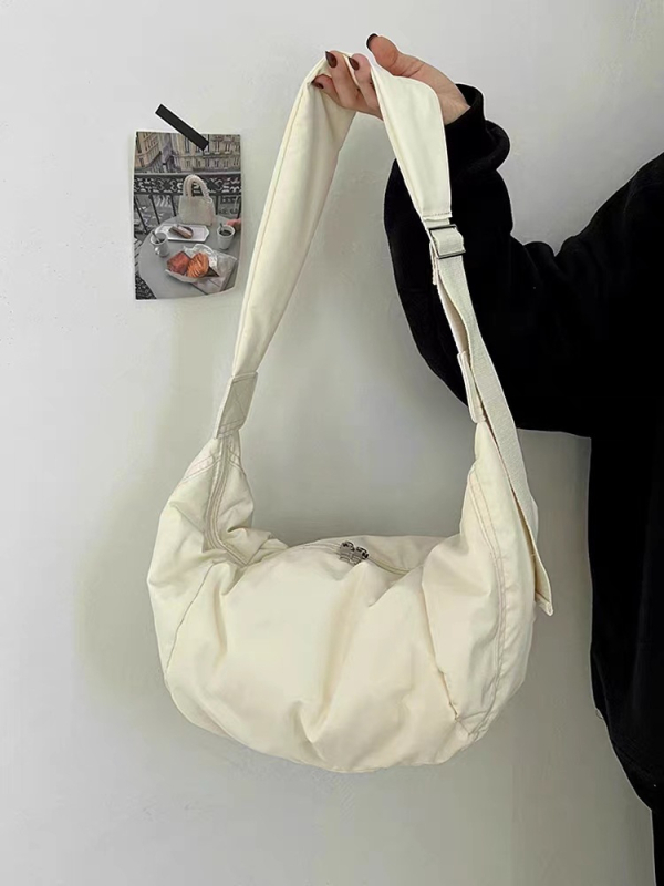 Ženska crossbody torba (ulični stil; svila; cilindrični oblik; zatvarač; unutarnja džep sa zatvaračem)