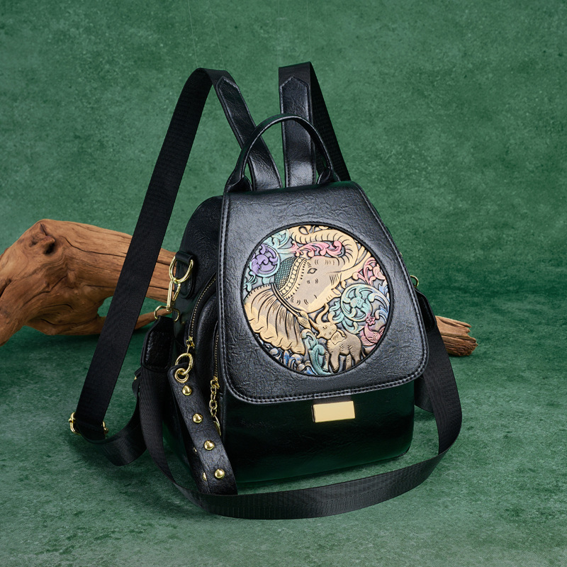 PU ādas mugursoma, universāla, pilsētas stils, dzīvnieku raksts, ietilpība zem 20 L, piemērota 12 collu klēpjdatoram