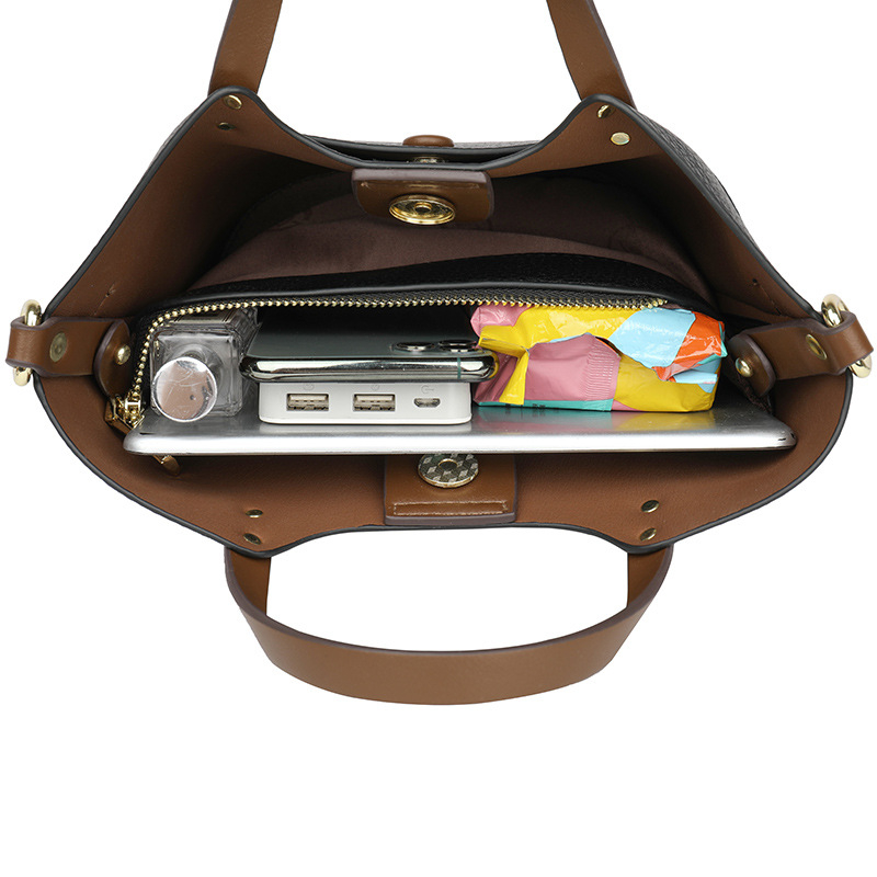 Beauty Bird PU Bucket Bag, ulični stil, bucket bag, horizontalnog kvadratnog oblika, magnetska kopča