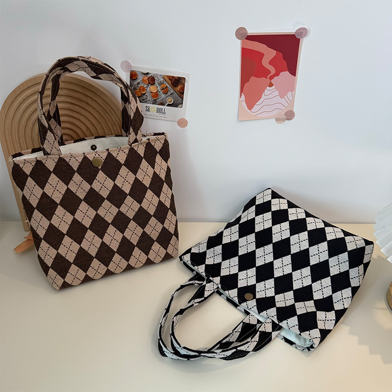 Casual platnena torbica za dnevnu upotrebu | gradski stil, horizontalni kvadratni oblik, otvoreni vrh, unutarnja džep, dvostruke naramenice