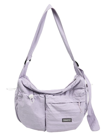 Crossbody torbica za slobodno vrijeme putovanja, platno, horizontalni kvadratni oblik, zatvarač, unutarnja džep sa zatvaračem