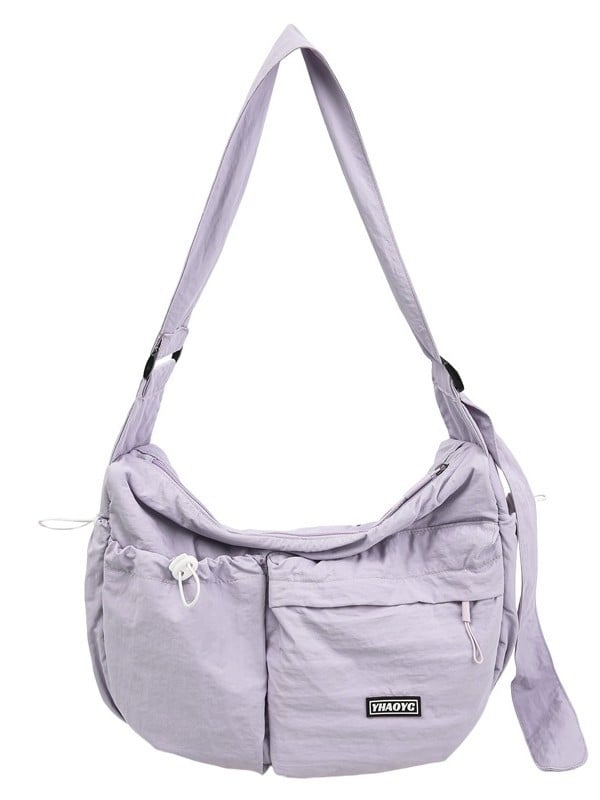 Crossbody torbica za slobodno vrijeme putovanja, platno, horizontalni kvadratni oblik, zatvarač, unutarnja džep sa zatvaračem