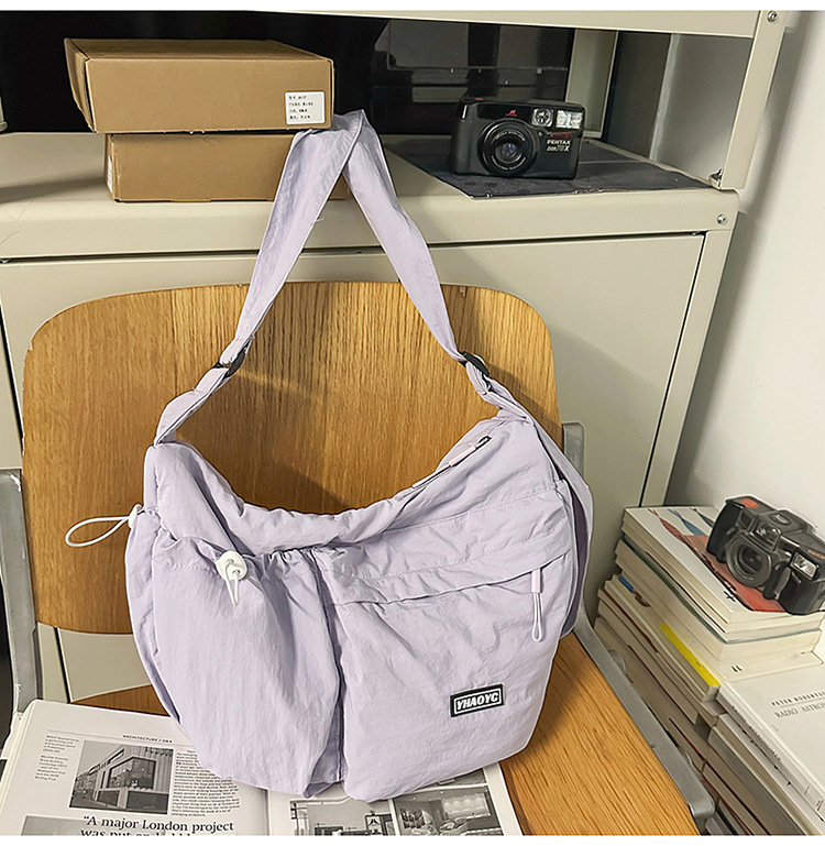 Crossbody torbica za slobodno vrijeme putovanja, platno, horizontalni kvadratni oblik, zatvarač, unutarnja džep sa zatvaračem