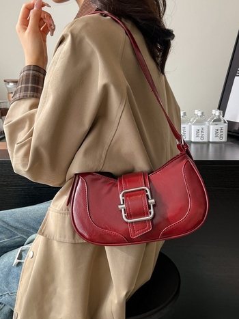 PU kožna crossbody torba, uličnog trenda stil, oblik dumpling, zatvaranje na zip, unutarnji džepovi za telefon i ID, zima 2024