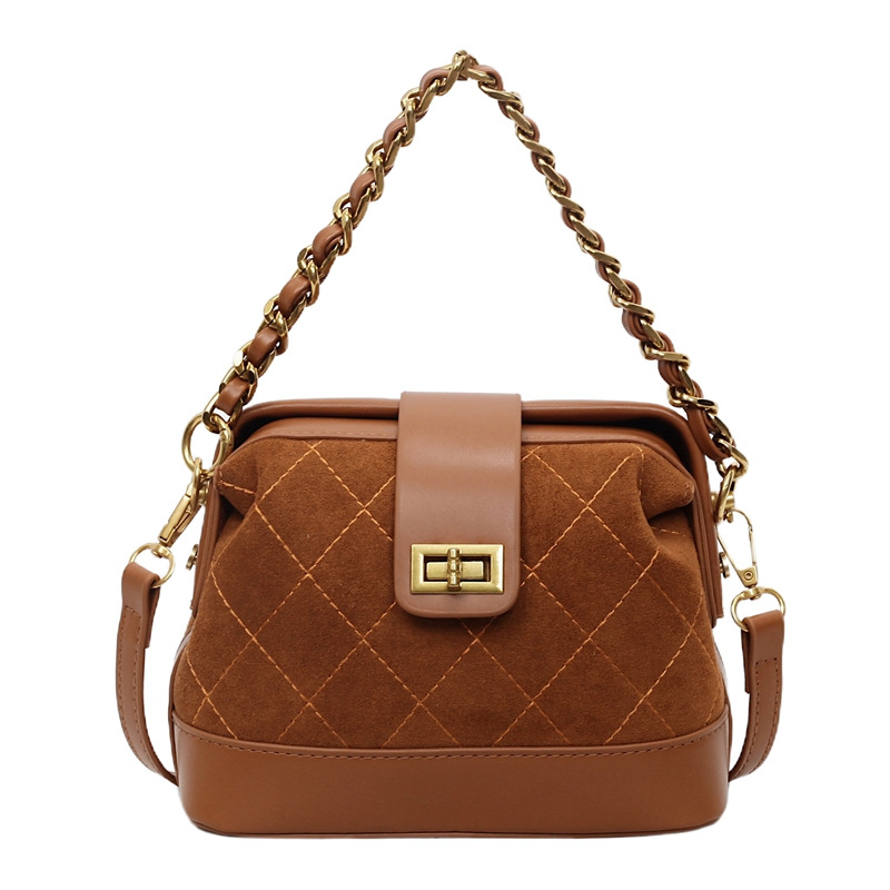 Suede gradska crossbody torba za ramena, horizontalnog kvadratnog oblika, zaključavanje, unutarnja džep s zatvaračem, dvostruki naramenice