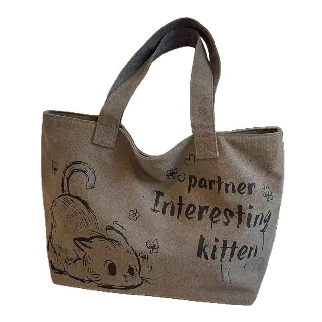 Платнена Tote чанта за жени, ежедневна и практична, голям капацитет, цип за затваряне, хоризонтална квадратна форма, полиестерова облицовка, джоб за мобилен телефон