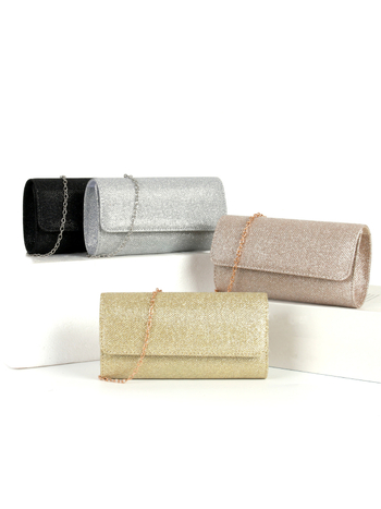 Prom Queen клач с верижна презрамка (твърд корпус, хоризонтално квадратна форма, затваряне с капак, вътрешен джоб за телефон и джоб за ID, полиестерна външна част и подкладка)