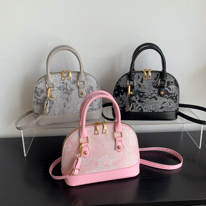 PU školjkasta torbica – gradski stil, torba za rame ili crossbody sa zatvaračem, džep za telefon