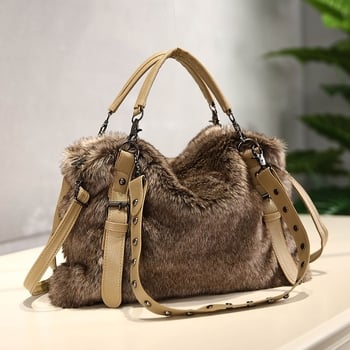 Pliš Crossbody torba za žene — svjež i sladak stil, gradska torba, zatvarač, unutarnja struktura: džep za ID, džep za prijenosno računalo, džep za kameru