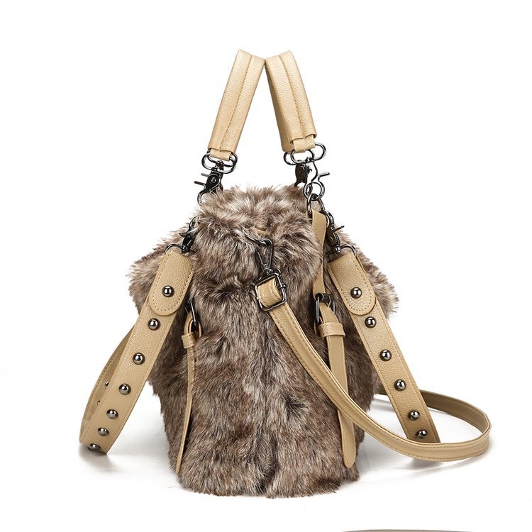Pliš Crossbody torba za žene — svjež i sladak stil, gradska torba, zatvarač, unutarnja struktura: džep za ID, džep za prijenosno računalo, džep za kameru