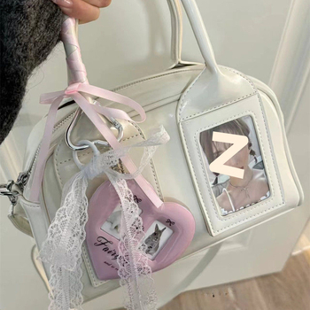 Geantă crossbody pentru femei, design Boston Pillow inspirat K-pop | Poliester, căptușeală PU, închidere cu fermoar, estetică mixtă, pentru călătorii de recreere