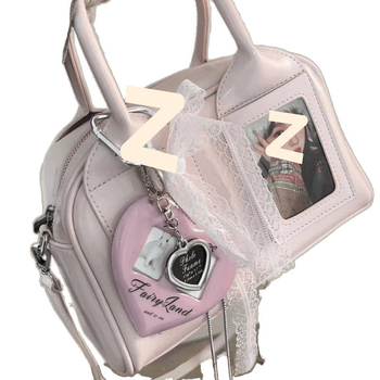 Geantă crossbody pentru femei, design Boston Pillow inspirat K-pop | Poliester, căptușeală PU, închidere cu fermoar, estetică mixtă, pentru călătorii de recreere