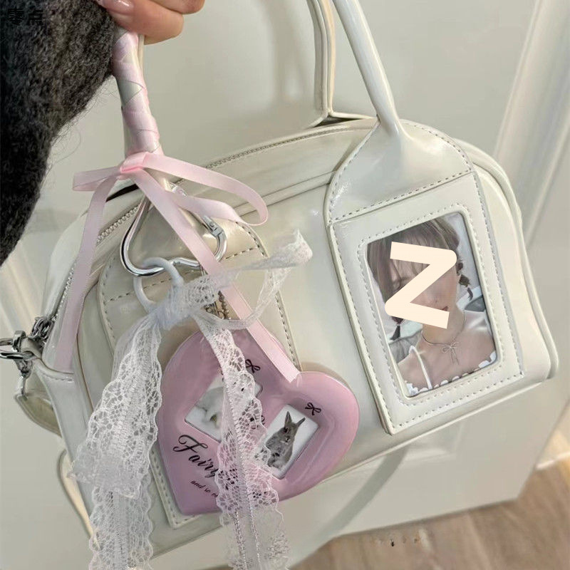 Geantă crossbody pentru femei, design Boston Pillow inspirat K-pop | Poliester, căptușeală PU, închidere cu fermoar, estetică mixtă, pentru călătorii de recreere