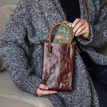 Tote torba s džepom za telefon — Urbani stil, PU koža, horizontalni kvadratni oblik, džep za telefon