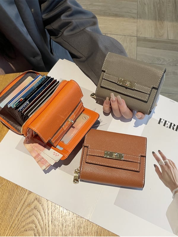 Ženski novčanik od prave kože, bi-fold — Muqu, koža prvog sloja, podstava poliester