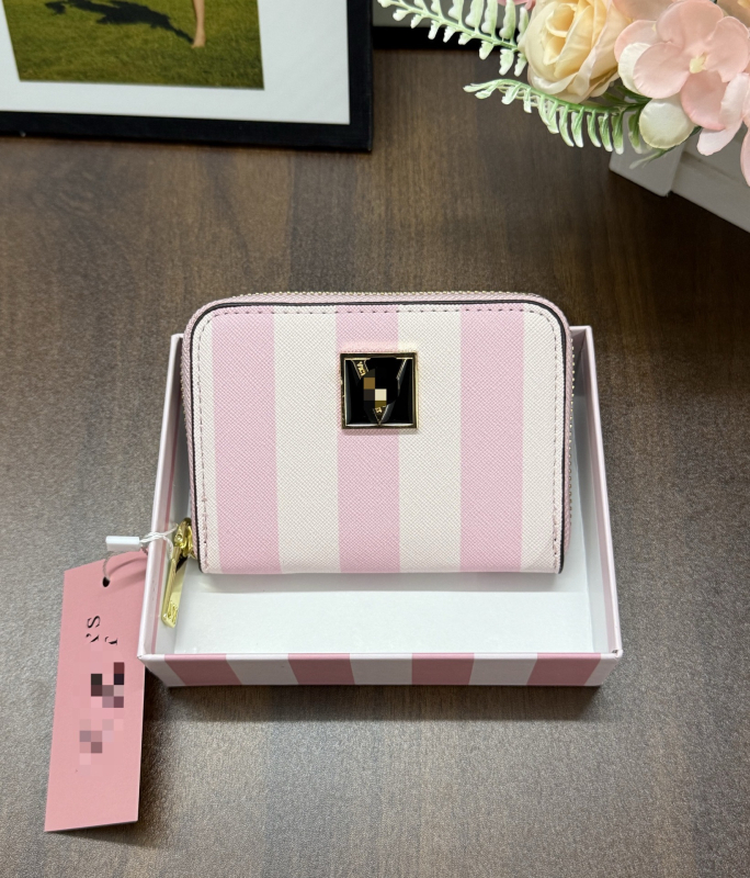 Πορτοφόλι PU γυναικών, ριγέ σχέδιο, αστικός μινιμαλισμός, επένδυση πολυεστέρα, ultra-light και ανθεκτικό, θήκη για κάρτες