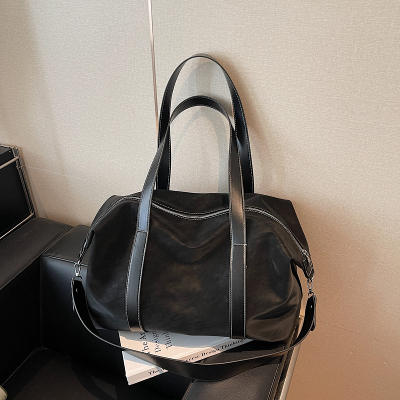 Satchel torba od nubuk semiša za žene, urbani minimalistički stil, zatvaranje na zip, unutarnji džep sa zipom, podstava od poliestera.