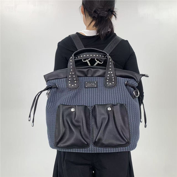 Ruksak unisex PU materijala, Tote stil, zatvaranje na zip, džep za telefon